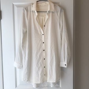 White button up T-shirt dress